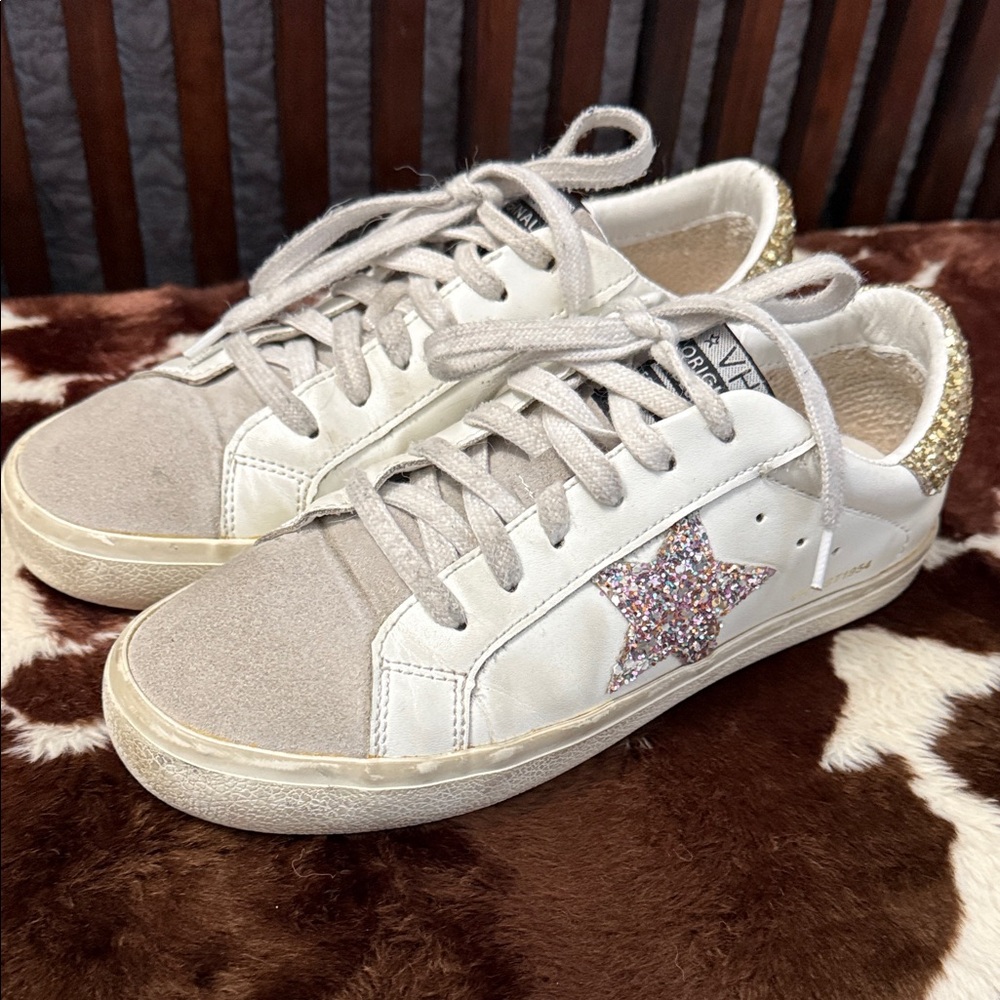 Vintage Havianas multi- Glitter Star White Sneakers